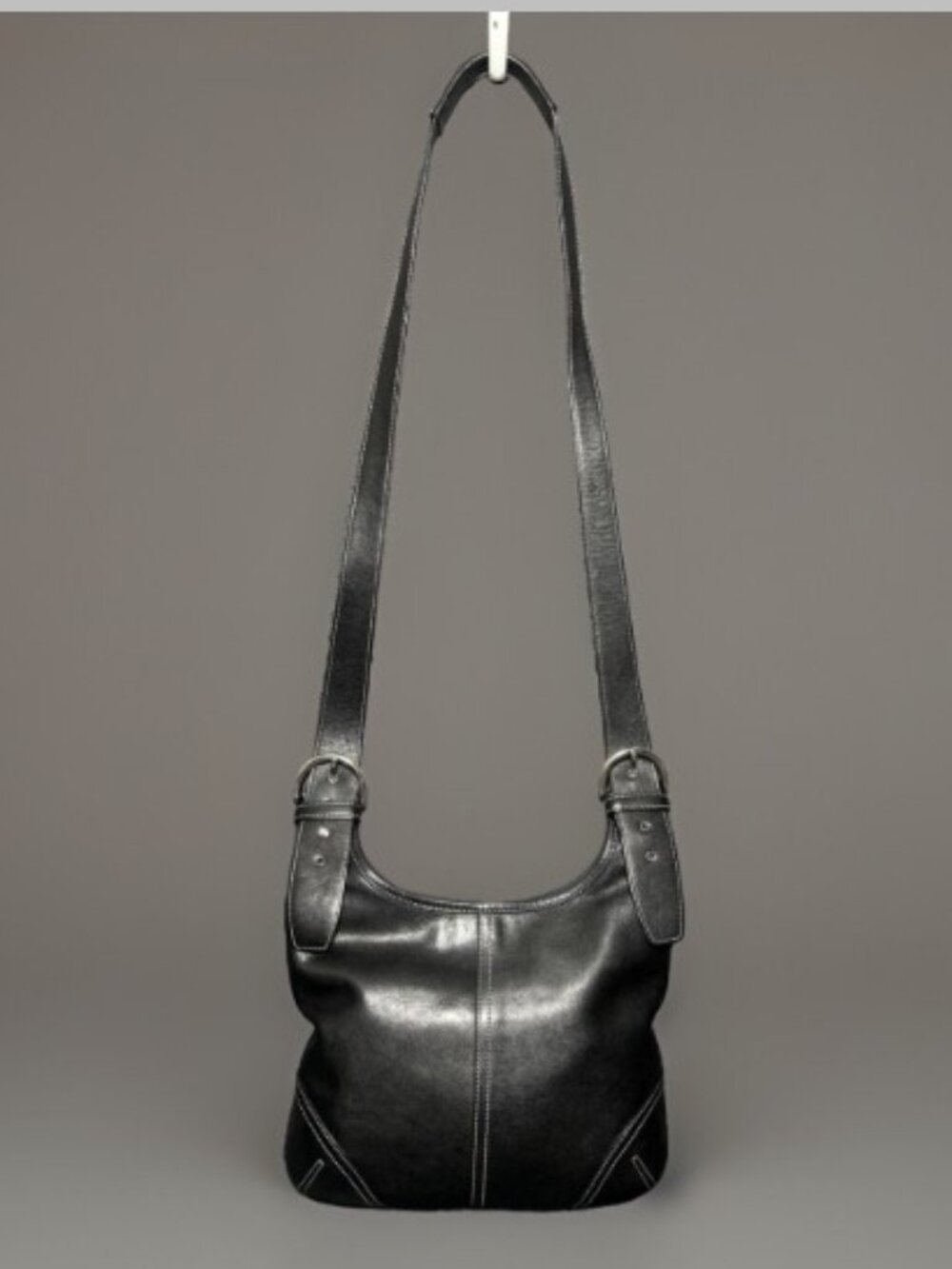 Coach Soho Legacy Slim Hippie 9549 Black Leather Crossbody Shoulder Bag Purse